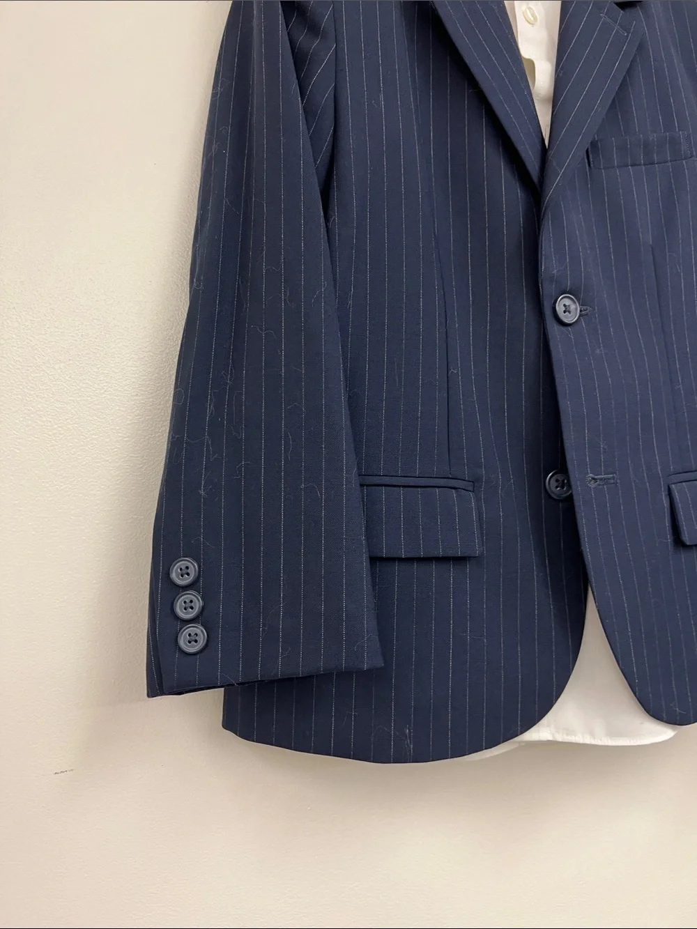 Janie and Jack Navy Blue Pinstripe Boys Blazer Pant Suit Matching Set 3pc Kids 6